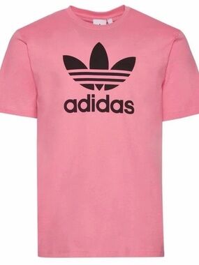 adidas Pink T-Shirt with Black Trefoil Logo